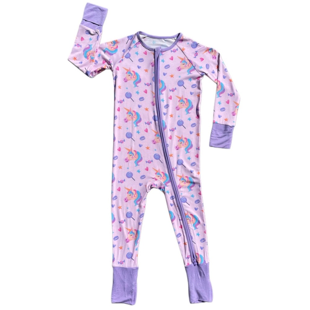 Unicorn Baby One-Piece Bamboo Viscose Pajama Sleepers (6-12M, 12-18M, 18-24M)
